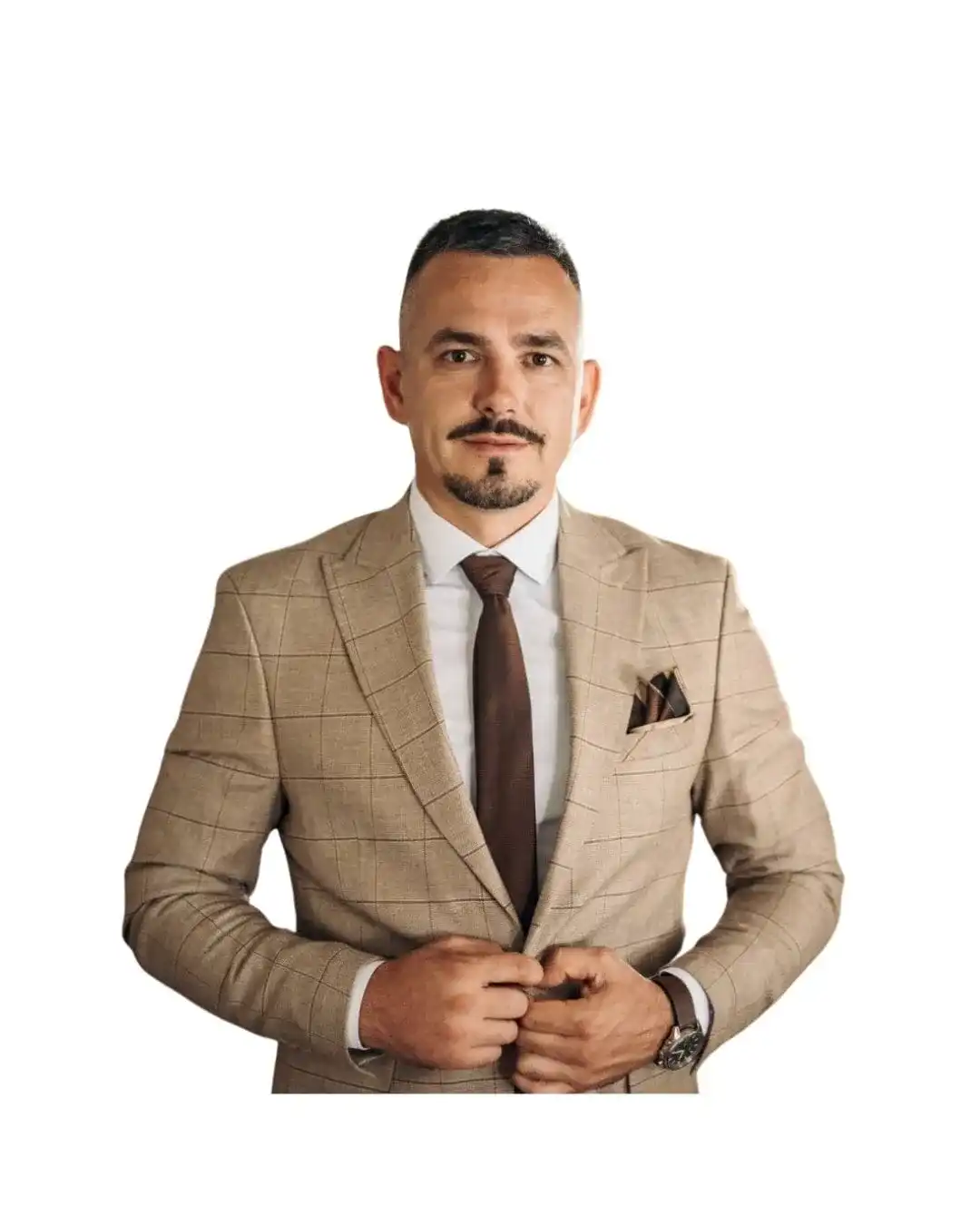 Ivan Stojaković, portret u svetlom sakou